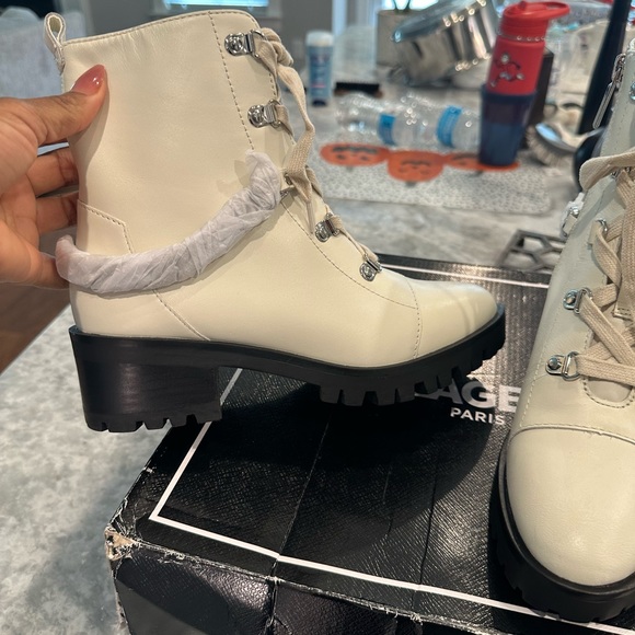 Karl Lagerfeld Chain Detail Combat Boots - Picture 4 of 10